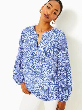 Lilly Pulitzer Laurelie Top Martinique Blue Size 6 NWT